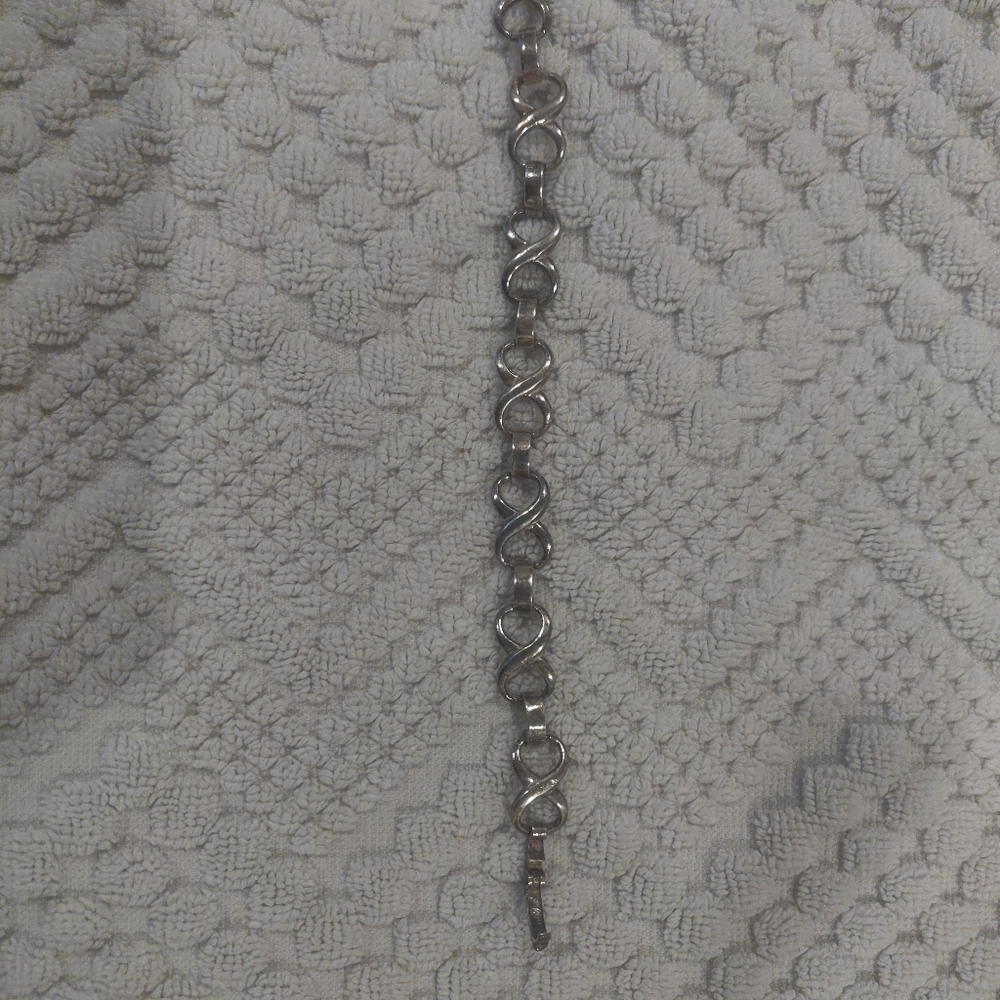 Vintage Sterling Silver Infinity Bracelet